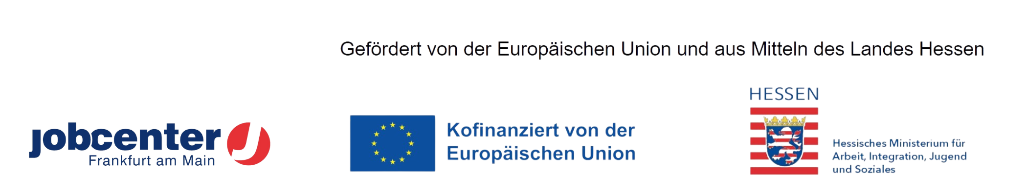 Bildungsprofis Logoleiste: Jobcenter Frankfurt am Main Kofinanziert von der Europäischen Union und dem Hessischen Ministerium für Arbeit, Integration, Jugend und Sozialem